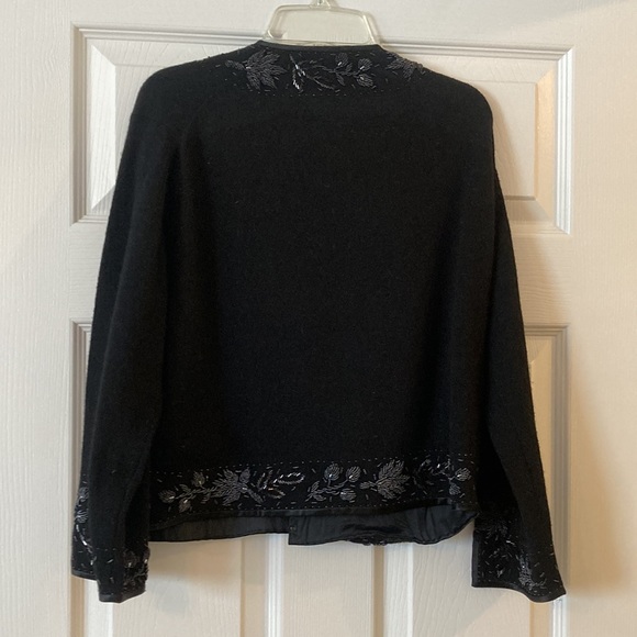 Rajkumar Clothiers hand-beaded black wool cardigan size XS - Picture 5 of 6